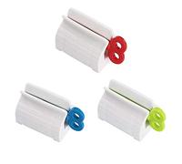 Presse-Dentifrice Pince à Tube Plastique Dentifrice à Tube Roulant Support de Siège Pivoter Distributeur de Dentifrice Presse Tubes de Dentifrices pour Salle de Bains Melange de Couleurs-3 Pièces