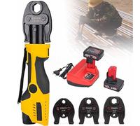 Presse en cuivre - Machine à sertir électro-hydraulique avec 2 batteries et 3 mâchoires de sertissage pour applications de plomberie et de presse électrique