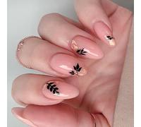 Presse en plastique conviviale sur les ongles, ensemble de styles de paillettes de feuilles, art facile à appliquer pour les fêtes, vêtements de voyage quotidiens, appuyez sur