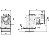 Presse-étoupe coudé LAPP SKINDICHT® RWV PG 9 52004190 PG9 Fonte naturel 25 pc(s)