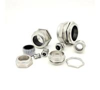 Presse-étoupe en acier inoxydable 304 M32 M40 PG25 PG29 PG21 Presse-étoupes métalliques for joint nickelé 18-25 mm(5PCS M28 13-18mm)