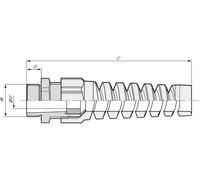 Presse-étoupe LAPP SKINTOP® BS ISO M 25X1,5 53017640 avec spirale de protection anti courbure M25 Polyamide gris-argent