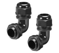 Presse-étoupe M12 étanche à 90 degrés en plastique et nylon coudé avec écrou de verrouillage et joints pour câble de 4 à 8 mm de diamètre