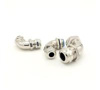 Presse-étoupes métalliques coudés à 90 degrés for protection de fil, presse-étoupes étanches en acier inoxydable(M16 fit 4-8mm)