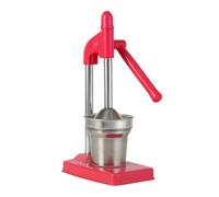 Presse-Fruits, Acier Inoxydable pour Fruits, Viande, Fromage, avec Pot de Récupération avec Tuyau d'Écoulement Presse-Agrumes en Acier Inoxydable, Presse-Agrumes Robuste pour Comptoir (Red, One Size)