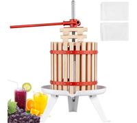 Presse-fruits Presse-baies 6 L - Presse-fruits bois Zelkova - Manuel - 17,5 x 26 cm - Extracteur de jus de pomme et de vin de macération - Moulin à fruits avec sacs filtrants