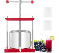 Presse-fruits VEVOR, moulin à fruits, moulin à pommes (6L), presse-fruits manuel, presse-citron, presse-raisin, presse-huile d'olive avec poignée en T pour la cuisine à la maison