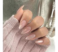 Presse haute brillance sur les ongles amandiers chats yeux faux ongles adhèrent aux ongles pour femmes tous les jours artistes acryliques