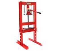 Presse hydraulique 6 t de type H - Presse d'atelier avec manomètre et jeu de 10 pièces de pression, presse de cadre pour joints à rotule, douilles et joints en U, largeur de travail de 280 mm, course