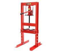 Presse hydraulique 6T réglable en hauteur 0 à 28 cm - Presse hydraulique manuelle en acier au carbone - Presse de cadre professionnelle avec poignée pour ateliers automobiles