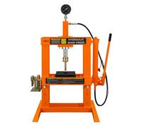 Presse Hydraulique d'Atelier 10000KG Autoportante Zône de Travail 180-335mm - Vérin, Pompe à Main & Manomètre Intégrés - Pressage, Pliage, Façonnage, Bricolage, DIY [8 Mandrins & Adapteurs INCLUS]