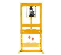 Presse hydraulique de 6 tonnes, presse à roulement de sol avec cadre en H robuste avec plaques en acier et lit réglable, pour plier le garage, roulement, joint en U, métal (jaune)