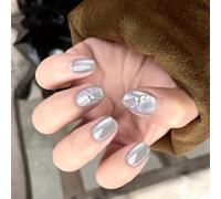 Presse œil de chat sur les ongles, faux papillon, couverture complète, colle acrylique artificielle sur faux ongles, faux ongles en acrylique