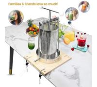 Presse manuelle multi-usages pour comptoir pour vins de fruits, jus frais, lait de noix, huile d'olive et fromages aux herbes | base antidérapante pour usage domestique et en petites quantités
