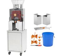 Presse-orange commercial de SucceBuy, presse-orange automatique de 120 W avec robinet, machine en acier inoxydable pour 25 oranges/minute, y compris boîte à filtre extractible et 3 récipients de récup