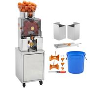 Presse-orange commercial - Extracteur de jus automatique 120 W - Acier inoxydable - Extrait le jus de 25 oranges par minute - Boîte à filtre extractible - Couvercle PC inclus - Presse-agrumes électriq