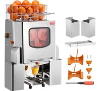 Presse-orange commercial VEVOR Extracteur de jus automatique 120 W, Presse-orange en acier inoxydable pour 20 oranges par minute, avec boîte à filtre extractible, couvercle en acier inoxydable Presse-
