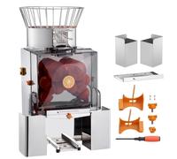 Presse-orange professionnel - Extracteur de jus automatique 120 W - Acier inoxydable - 25 oranges par minute - Avec couvercle PC - 46 x 52 x 90 cm - Presse-agrumes électrique