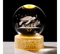 Presse-papier à collectionner en forme de tortue de mer 3D sculptée avec support de lumière chaude à LED - Cadeau pour femme ou amie - Décoration d'intérieur - 8 cm