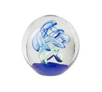 Presse-Papier Boule en Verre "Abstrait" 12cm Bleu