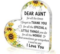 Presse-papier en acrylique en forme de cœur avec inscription « Best Aunt » de la part d'une nièce, d'un neveu, d'une tante