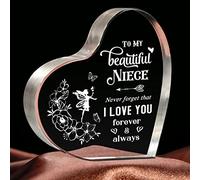 Presse-Papier en Acrylique gravé avec Inscription « to My Niece » de la Part d'une Tante, Cadeau personnalisé pour nièce de la Part d'une Tante, Cadeau de Noël, d'anniversaire, de Mariage, de rentrée
