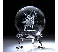 Presse-Papier en Cristal avec Constellation Laser 3D 60 mm - Sagittaire | Boule décorative en verre avec support pour décoration de table à la maison, cadeau d'anniversaire pour femme