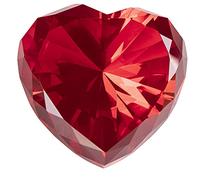 Presse-papier en cristal rubis avec boîte cadeau, 80 mm en forme de cœur rouge en cristal véritable, gros diamants, cadeau d'anniversaire, d'anniversaire de mariage, de Saint-Valentin