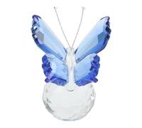 Presse-papier en forme de papillon en cristal - Élégante décoration en verre K9 pour décoration d'intérieur, centre de table et bureau, 5 cm transparent pour sculpture (bleu)