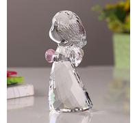 Presse-papier en forme de petit ange en cristal - Cadeau de Noël ou d'anniversaire - Décoration de collection (blanc)