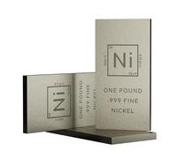 Presse-papier en nickel de 0,5 kg avec motif élément | Barre en nickel pur .999 | Fabriqué aux États-Unis par Unique Metals