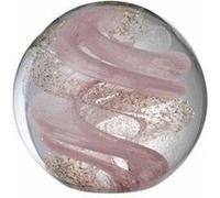Presse papier en verre "guirlande" 10cm rose & or G