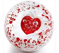 Presse-papier en verre soufflé à la main en forme de boule de cristal 7,5 cm (cœur rouge)
