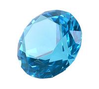 Presse-papier Longwin de 100 mm - En cristal, en forme de diamant, couleur unie - Décoration pour maison, lieu, Aquamarine Blue
