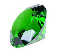 Presse-papier Longwin de 100 mm - En cristal, en forme de diamant, couleur unie - Décoration pour maison, lieu, Green