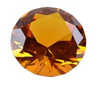 Presse-papier Longwin de 100 mm - En cristal, en forme de diamant, couleur unie - Décoration pour maison, lieu, ambre