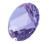 Presse-papier Longwin de 100 mm - En cristal, en forme de diamant, couleur unie - Décoration pour maison, lieu, violet