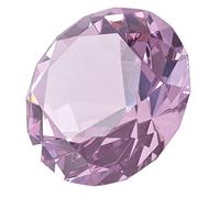 Presse-papier Longwin de 100 mm - En cristal, en forme de diamant, couleur unie - Décoration pour maison, lieu, rose