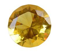 Presse-papier Longwin de 100 mm - En cristal, en forme de diamant, couleur unie - Décoration pour maison, lieu, jaune