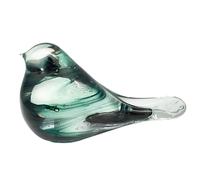 Presse-Papier Oiseau En Verre Marbré Vert Noir Blanc