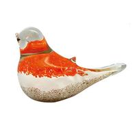 Presse-Papier Oiseau En Verre Orange Décoratif Fait Main ¿ 15 Cm