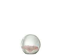 PRESSE-PAPIERS Sulfure en VERRE Design Fleur ROSE de 8x8x8cm