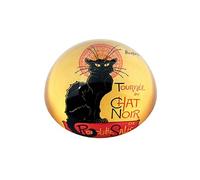 Parastone Presse-papier Steinlen – Le Chat Noir – en verre – Diamètre 8 cm – Jaune G