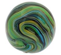 Presse Papier Sulfure Boule en verre de 8cm couleur Vert envoutant spirale