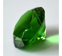 Presse-papier Vert Cristal Émeraude Coupe Verre Grand Diamant Géant Pierre Précieuse 50 Mm Emerald Island