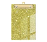 Presse-papiers à paillettes, organiseur de papier, avec Clip doré à profil bas, dossier de Menu, mémo Flash, dossier de fichiers(Yellow)