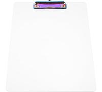 Presse-papiers A4 Transparent en Acrylique Clip Métallique | Bords Arrondis et Surface Lisse, Écriture Portable, pour École, Devoirs, Enseignants et Menus