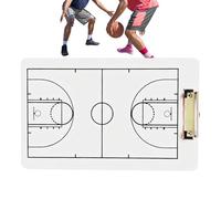 Presse-papiers avec porte-stylos - PVC 35×22 cm double face effaçable à sec | Tableau à clipser pour entraîneur avec marqueur, stratégie d'entraînement, planification d'équipe, clip de basket-ball | T