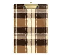 Presse-papiers dentaire rigide pour enseignants de 5e année - Motif tartan marron - Taille 22,9 x 30,5 cm