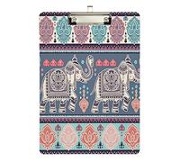Presse-papiers en acrylique motif éléphant africain, format A4, format lettre, standard, argenté, idéal pour les étudiants, le bureau, l'école et les infirmières, 31,8 x 21,6 cm